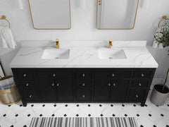 Sonoma 84 in W x 22 in D Free Standing Reeded Double Sink Bathroom Vanity - photo 18
