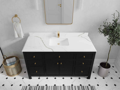 Sonoma 60 in W x 22 in D Free Standing Reeded Single Sink Bathroom Vanity