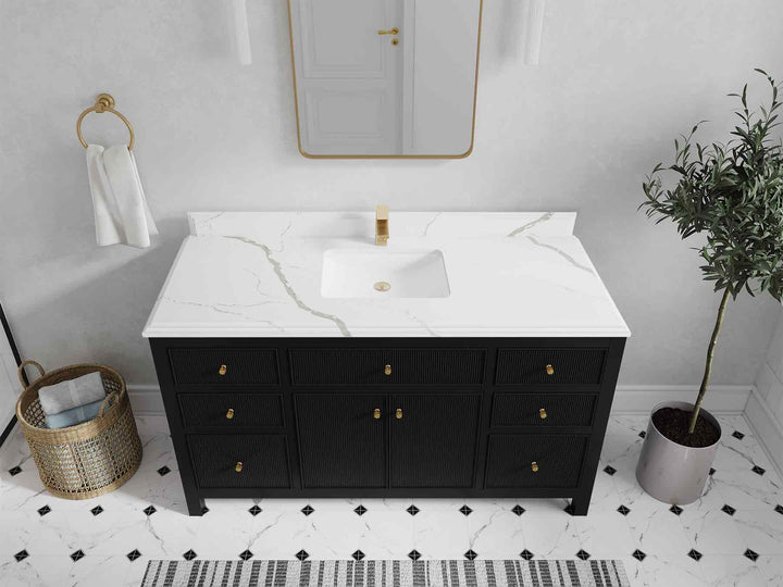 Sonoma 60 in W x 22 in D Free Standing Reeded Single Sink Bathroom Vanity - photo 34