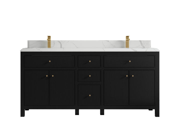 Sonoma 72 in W x 22 in D Free Standing Reeded Double Sink Bathroom Vanity - photo 15