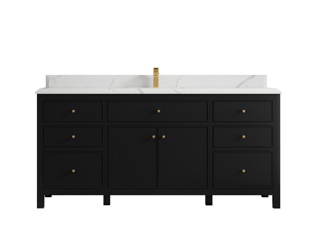 Sonoma 72 in W x 22 in D Free Standing Reeded Single Sink Bathroom Vanity