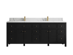 Sonoma 84 in W x 22 in D Free Standing Reeded Double Sink Bathroom Vanity - photo 25