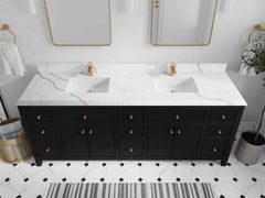Sonoma 84 in W x 22 in D Free Standing Reeded Double Sink Bathroom Vanity - photo 24
