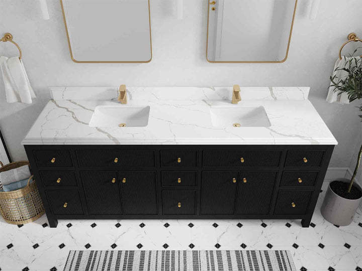 Sonoma 84 in W x 22 in D Free Standing Reeded Double Sink Bathroom Vanity - photo 24