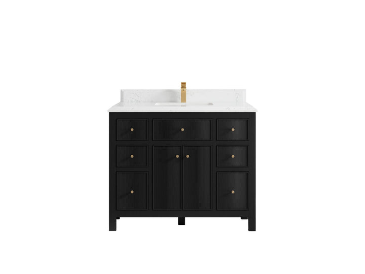 Sonoma 42 in W x 22 in D Free Standing Reeded Single Sink Bathroom Vanity - photo 16