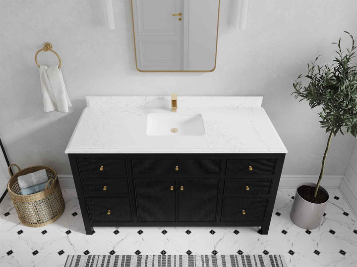 Sonoma 60 in W x 22 in D Free Standing Reeded Single Sink Bathroom Vanity - photo 35