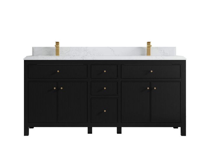 Sonoma 72 in W x 22 in D Free Standing Reeded Double Sink Bathroom Vanity - photo 16