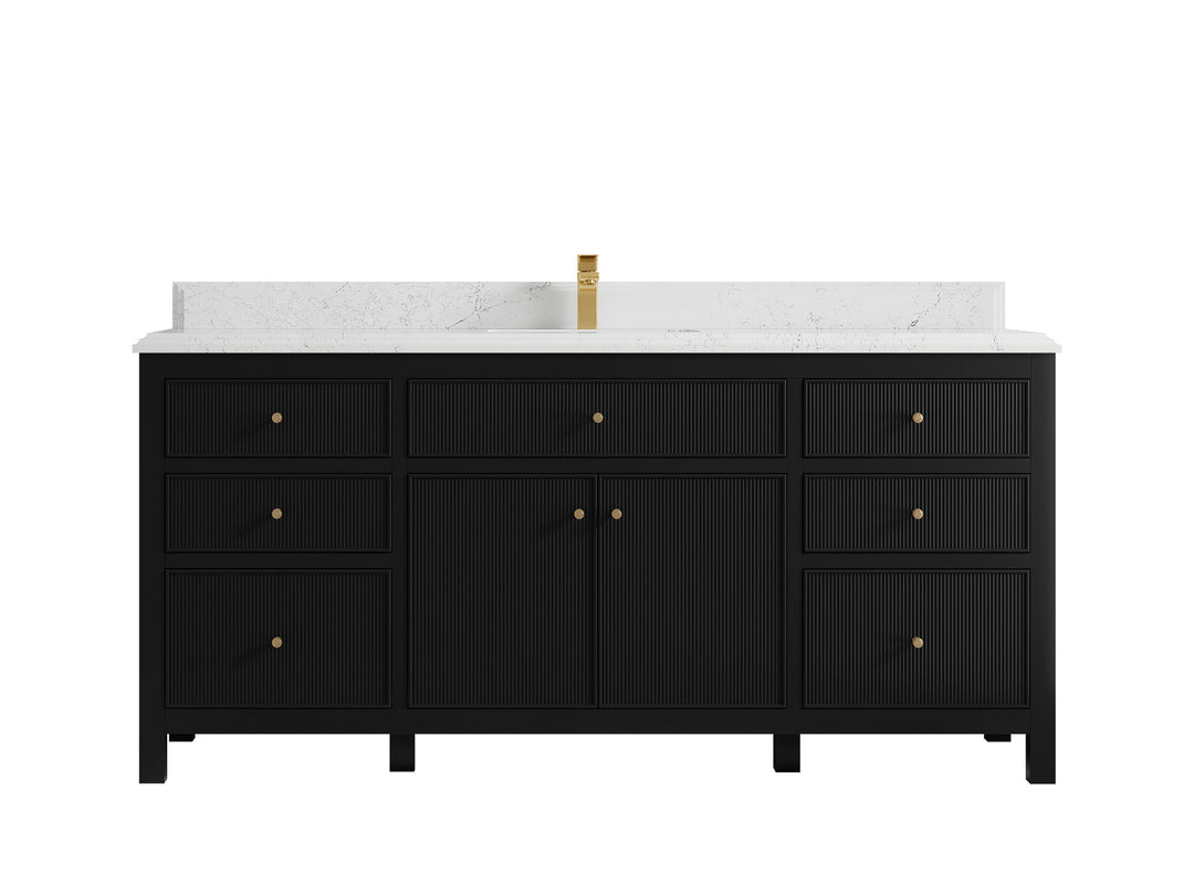 Sonoma 72 in W x 22 in D Free Standing Reeded Single Sink Bathroom Vanity