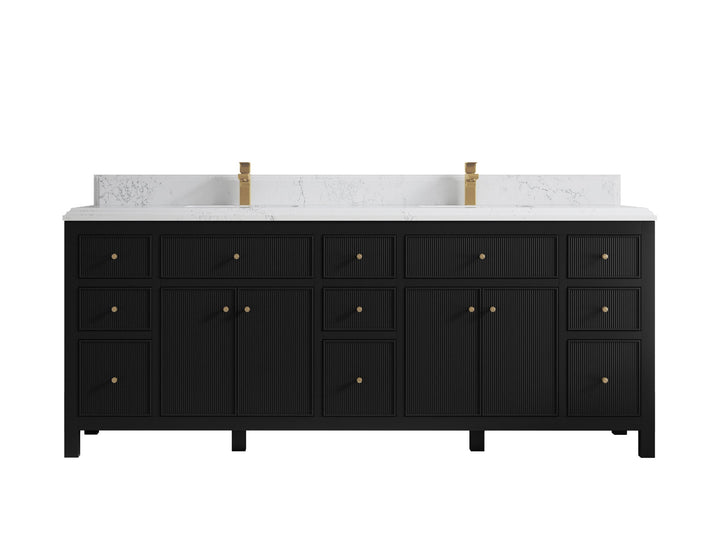 Sonoma 84 in W x 22 in D Free Standing Reeded Double Sink Bathroom Vanity - photo 13