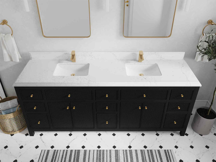 Sonoma 84 in W x 22 in D Free Standing Reeded Double Sink Bathroom Vanity - photo 26