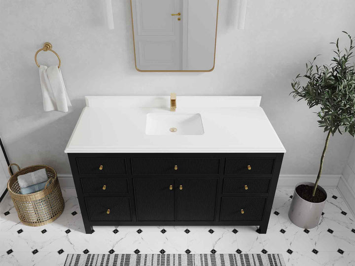 Sonoma 60 in W x 22 in D Free Standing Reeded Single Sink Bathroom Vanity - photo 36