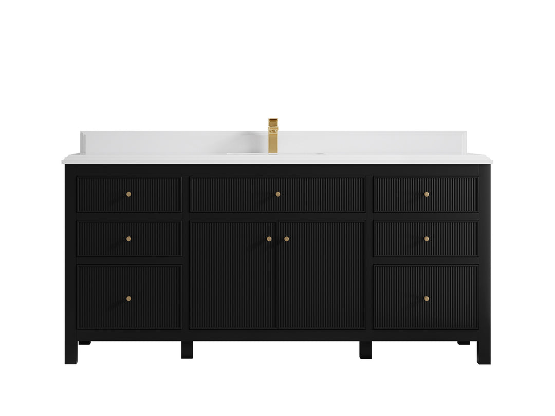 Sonoma 72 in W x 22 in D Free Standing Reeded Single Sink Bathroom Vanity