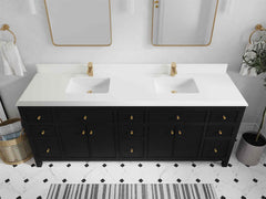 Sonoma 84 in W x 22 in D Free Standing Reeded Double Sink Bathroom Vanity - photo 28