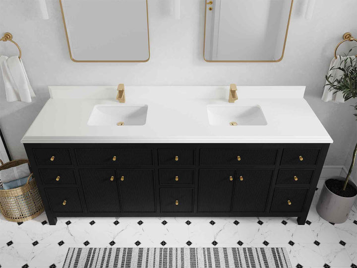 Sonoma 84 in W x 22 in D Free Standing Reeded Double Sink Bathroom Vanity - photo 28