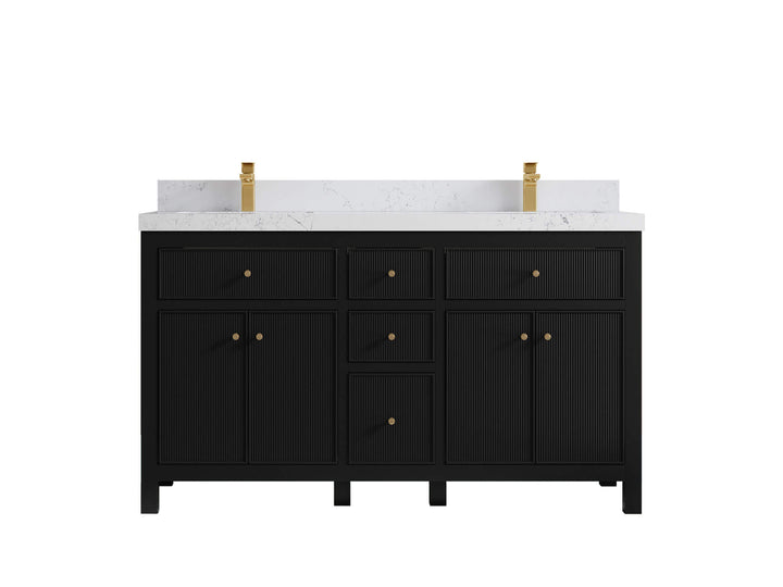 Sonoma 60 in W x 22 in D Free Standing Reeded Double Sink Bathroom Vanity - photo 18
