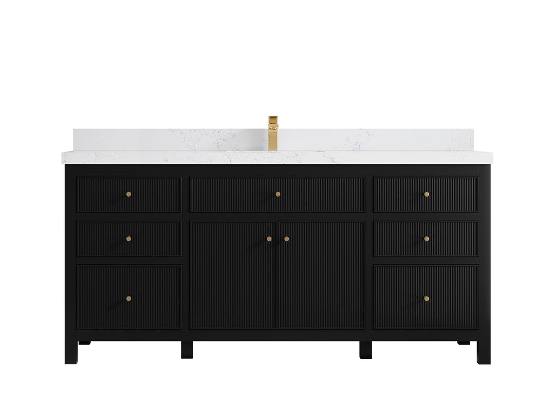 Sonoma 72 in W x 22 in D Free Standing Reeded Single Sink Bathroom Vanity