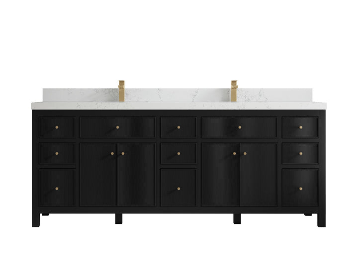 Sonoma 84 in W x 22 in D Free Standing Reeded Double Sink Bathroom Vanity - photo 19