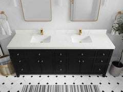 Sonoma 84 in W x 22 in D Free Standing Reeded Double Sink Bathroom Vanity - photo 30