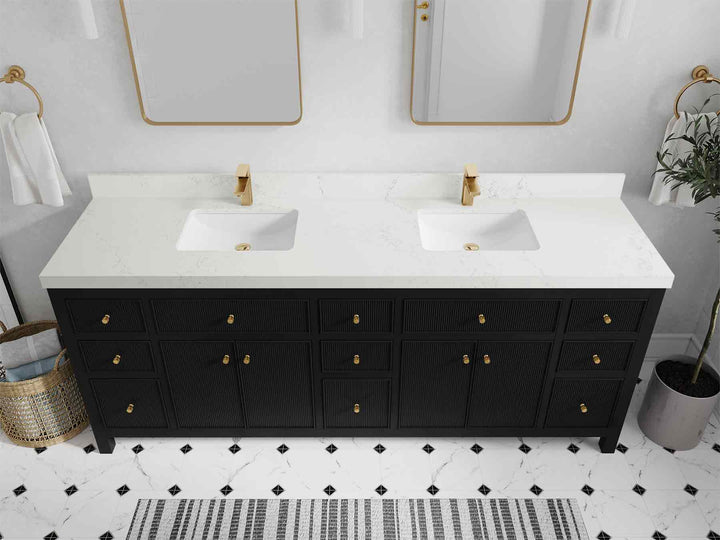 Sonoma 84 in W x 22 in D Free Standing Reeded Double Sink Bathroom Vanity - photo 30