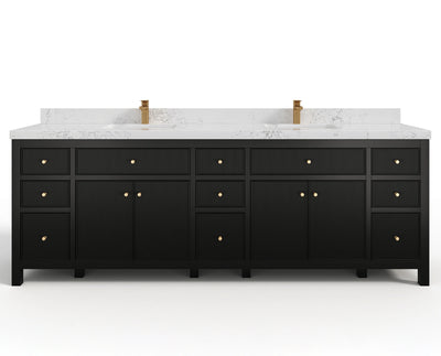 Sonoma 96 in W x 22 in D Free Standing Reeded Double Sink Bathroom Vanity