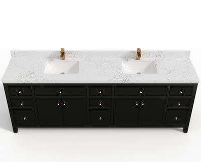 Sonoma 96 in W x 22 in D Free Standing Reeded Double Sink Bathroom Vanity