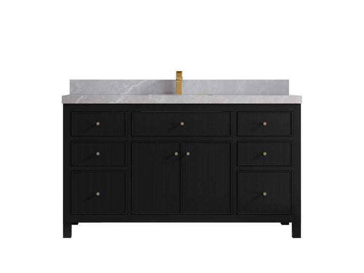 Sonoma 60 in W x 22 in D Free Standing Reeded Single Sink Bathroom Vanity - photo 19