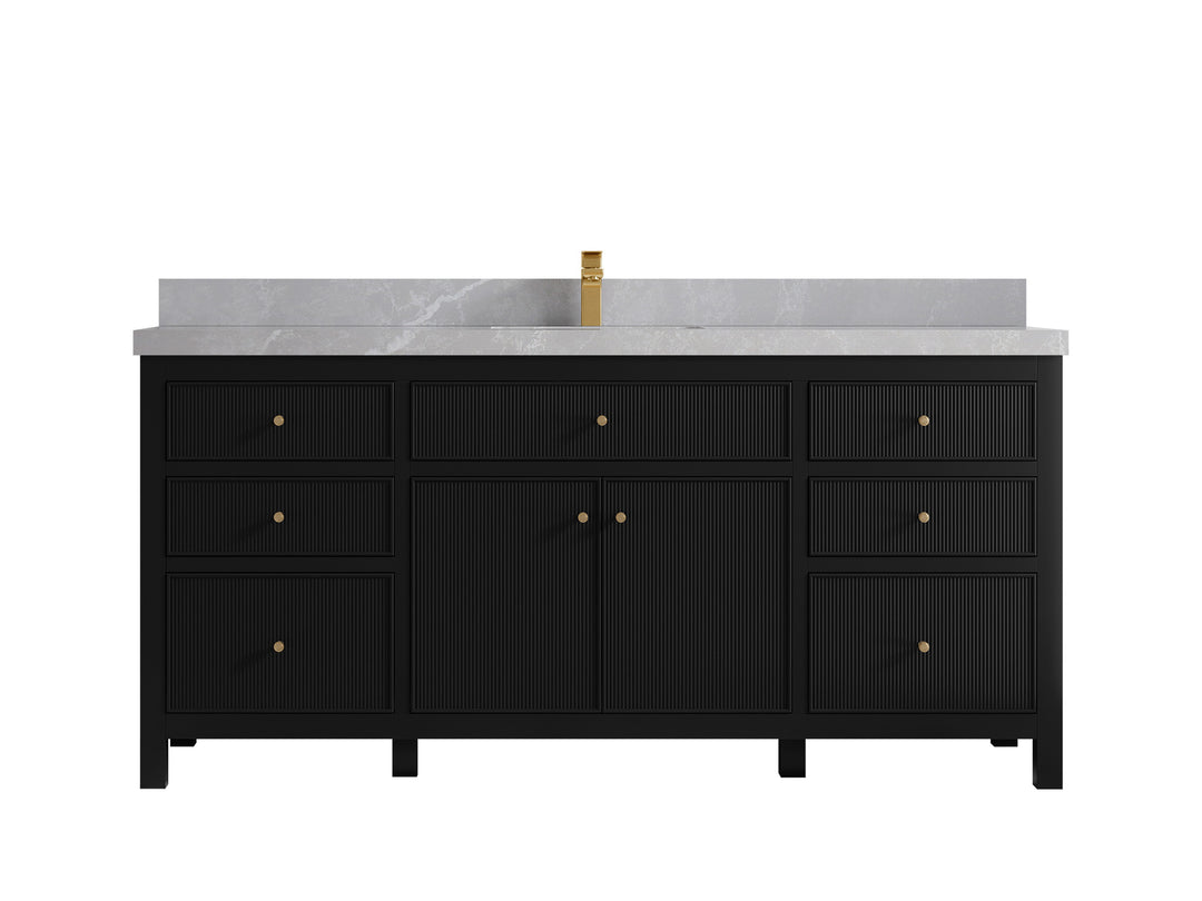 Sonoma 72 in W x 22 in D Free Standing Reeded Single Sink Bathroom Vanity