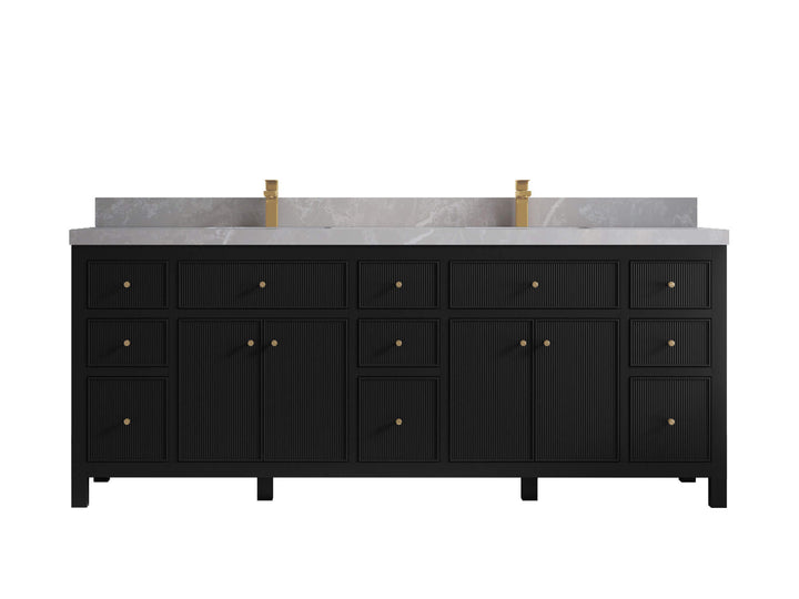 Sonoma 84 in W x 22 in D Free Standing Reeded Double Sink Bathroom Vanity - photo 23