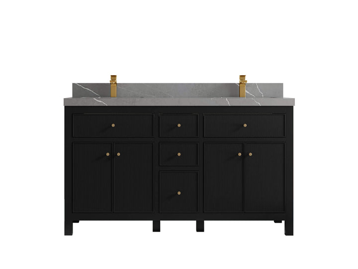 Sonoma 60 in W x 22 in D Free Standing Reeded Double Sink Bathroom Vanity - photo 20