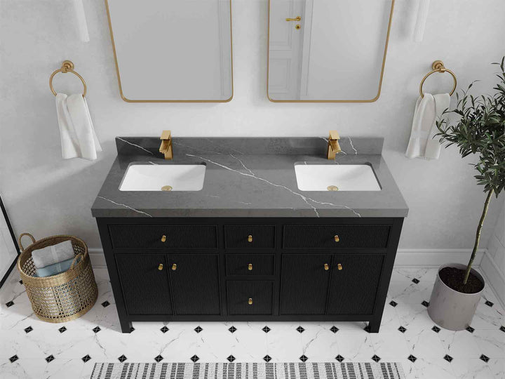 Sonoma 60 in W x 22 in D Free Standing Reeded Double Sink Bathroom Vanity - photo 39