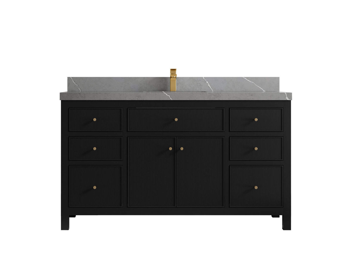 Sonoma 60 in W x 22 in D Free Standing Reeded Single Sink Bathroom Vanity