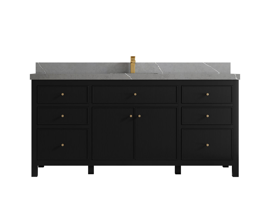 Sonoma 72 in W x 22 in D Free Standing Reeded Single Sink Bathroom Vanity