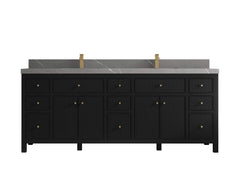 Sonoma 84 in W x 22 in D Free Standing Reeded Double Sink Bathroom Vanity - photo 35