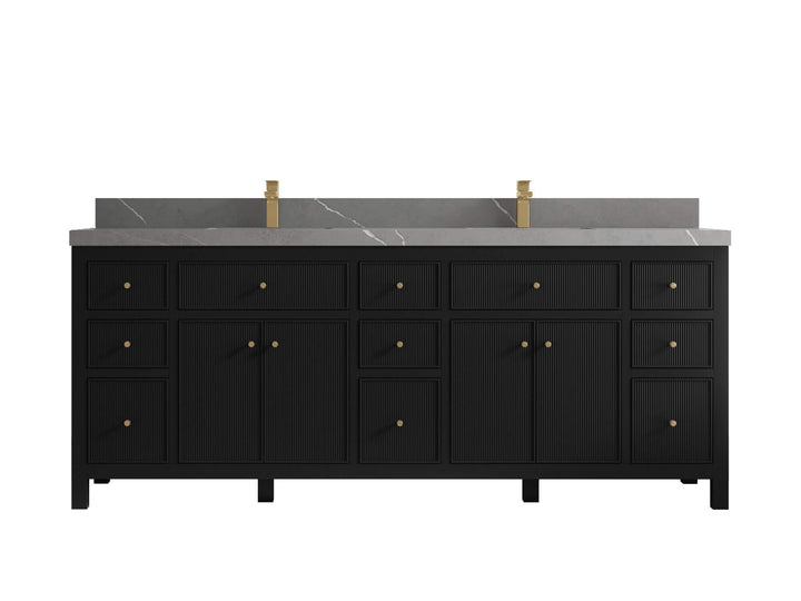 Sonoma 84 in W x 22 in D Free Standing Reeded Double Sink Bathroom Vanity - photo 24