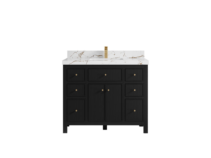 Sonoma 42 in W x 22 in D Free Standing Reeded Single Sink Bathroom Vanity - photo 21