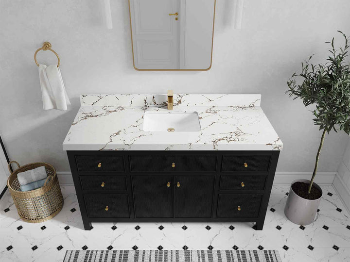 Sonoma 60 in W x 22 in D Free Standing Reeded Single Sink Bathroom Vanity - photo 41