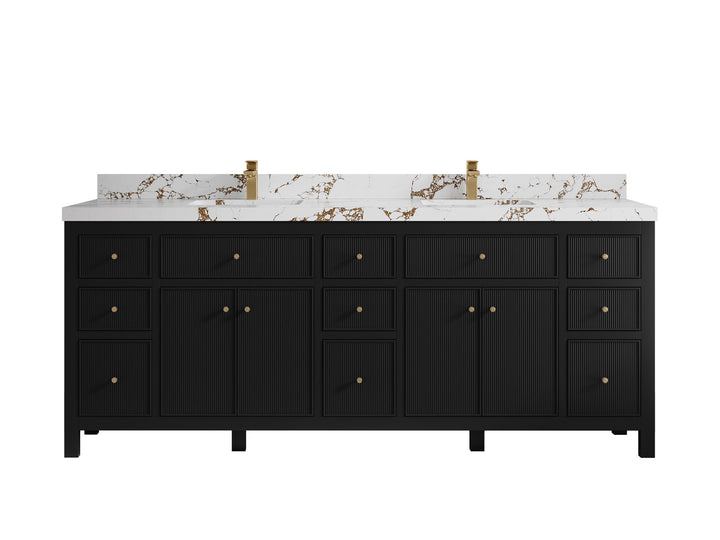 Sonoma 84 in W x 22 in D Free Standing Reeded Double Sink Bathroom Vanity - photo 25