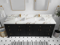 Sonoma 84 in W x 22 in D Free Standing Reeded Double Sink Bathroom Vanity - photo 38