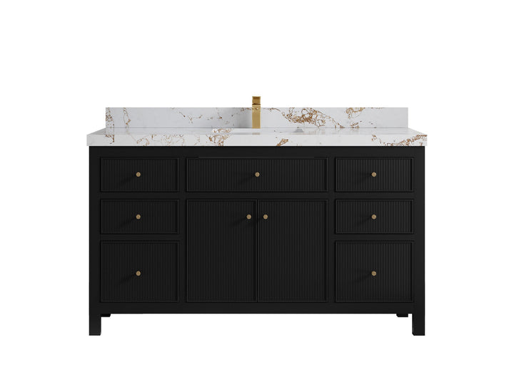 Sonoma 60 in W x 22 in D Free Standing Reeded Single Sink Bathroom Vanity - photo 22
