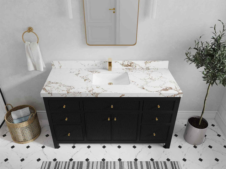 Sonoma 60 in W x 22 in D Free Standing Reeded Single Sink Bathroom Vanity - photo 42