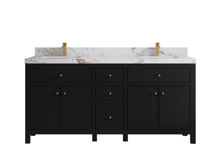 Sonoma 72 in W x 22 in D Free Standing Reeded Double Sink Bathroom Vanity - photo 22