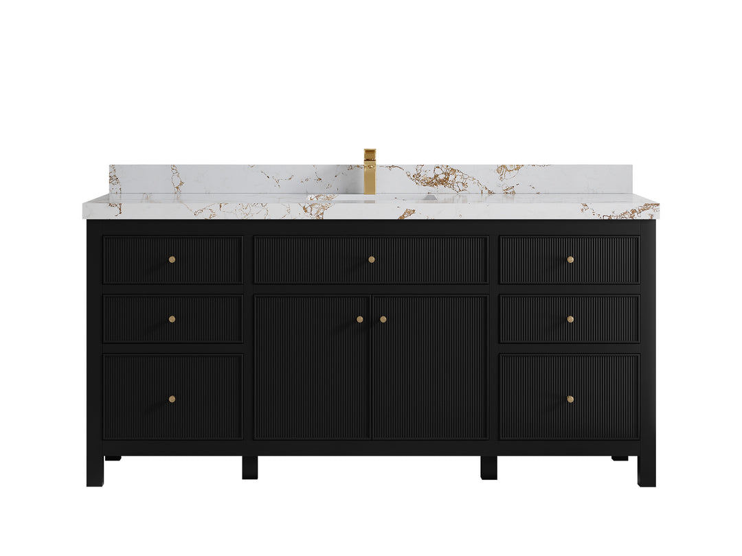 Sonoma 72 in W x 22 in D Free Standing Reeded Single Sink Bathroom Vanity