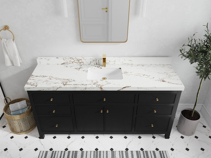 Sonoma 72 in W x 22 in D Free Standing Reeded Single Sink Bathroom Vanity - photo 34