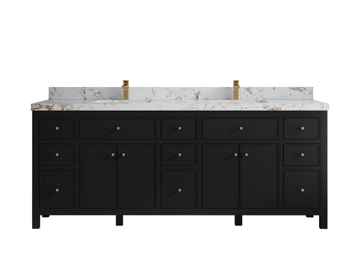 Sonoma 84 in W x 22 in D Free Standing Reeded Double Sink Bathroom Vanity - photo 26