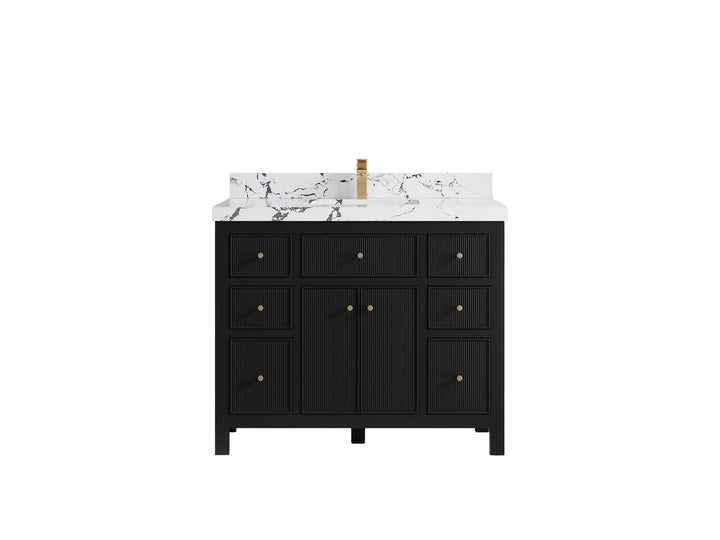 Sonoma 42 in W x 22 in D Free Standing Reeded Single Sink Bathroom Vanity - photo 23