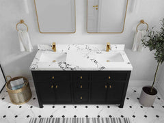 Sonoma 60 in W x 22 in D Free Standing Reeded Double Sink Bathroom Vanity - photo 43