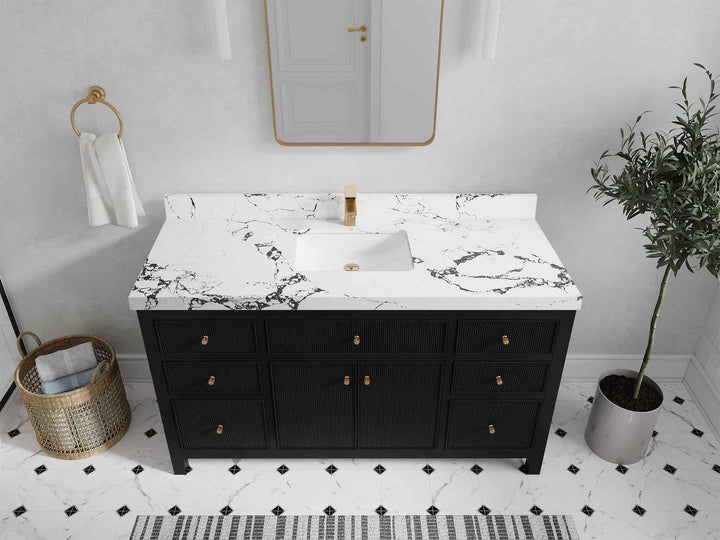 Sonoma 60 in W x 22 in D Free Standing Reeded Single Sink Bathroom Vanity - photo 43