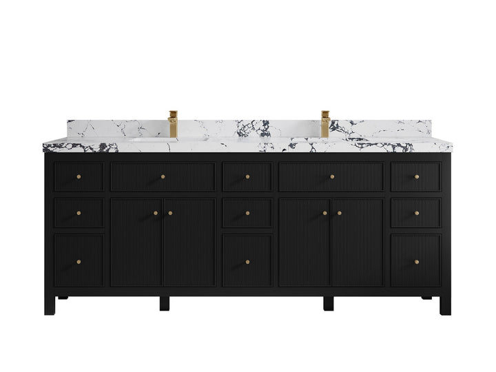 Sonoma 84 in W x 22 in D Free Standing Reeded Double Sink Bathroom Vanity - photo 27