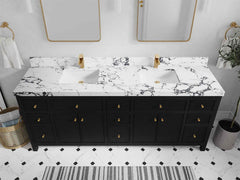 Sonoma 84 in W x 22 in D Free Standing Reeded Double Sink Bathroom Vanity - photo 42