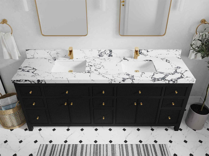 Sonoma 84 in W x 22 in D Free Standing Reeded Double Sink Bathroom Vanity - photo 42